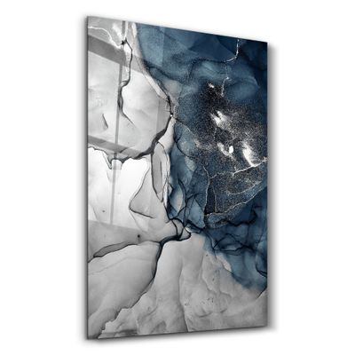 Other wall decoration - Blue Wave Pattern | Glass Wall Art - ARTDESIGNA