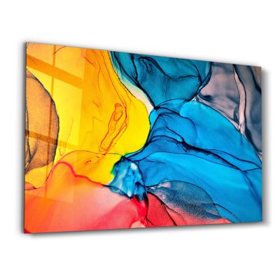 Other wall decoration - Colorful Wave Pattern | Glass Wall Art - ARTDESIGNA