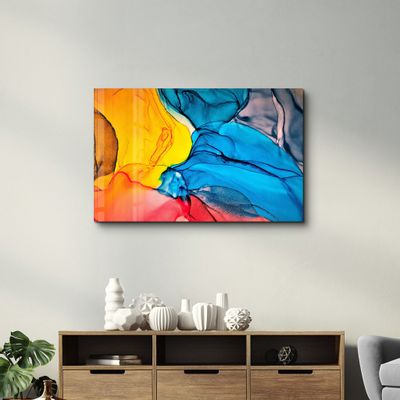 Autres décorations murales - Colorful Wave Pattern | Glass Wall Art - ARTDESIGNA