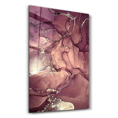 Other wall decoration - Red Wave Pattern | Glass Wall Art - ARTDESIGNA