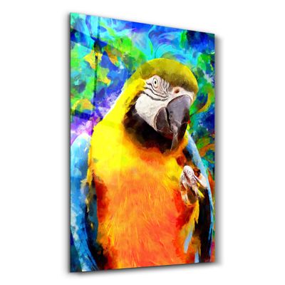 Autres décorations murales - Colorful Parrot | Glass Wall Art - ARTDESIGNA