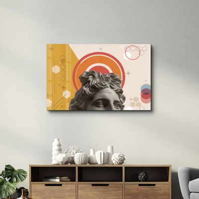 Autres décorations murales - Abstract Shapes and Statue | Glass Wall Art - ARTDESIGNA