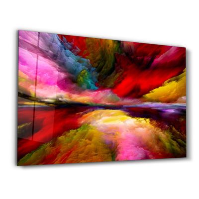 Other wall decoration - Abstract Colorful Clouds 2 | Glass Wall Art - ARTDESIGNA