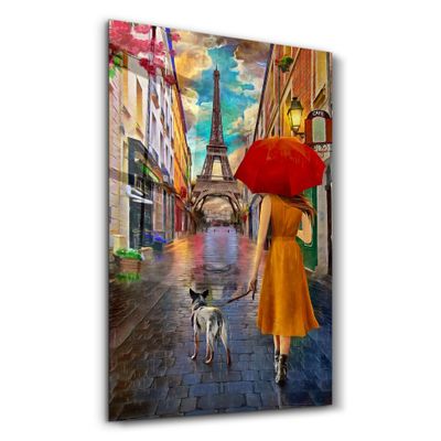 Other wall decoration - Abstract Eiffel Tower 2 | Glass Wall Art - ARTDESIGNA