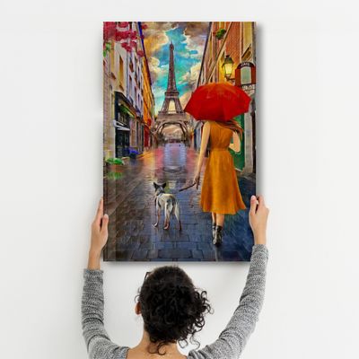 Autres décorations murales - Abstract Eiffel Tower 2 | Glass Wall Art - ARTDESIGNA