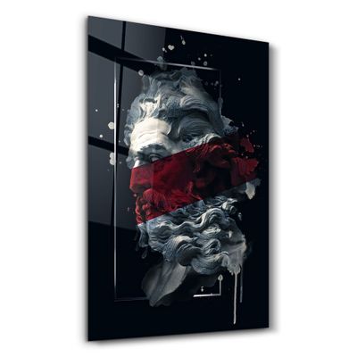 Other wall decoration - Abstract Red Poseidon | Glass Wall Art - ARTDESIGNA