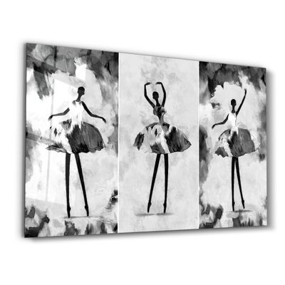 Other wall decoration - Black and White Ballerina | Glass Wall Art - ARTDESIGNA