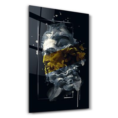 Autres décorations murales - Abstract Yellow Poseidon | Glass Wall Art - ARTDESIGNA