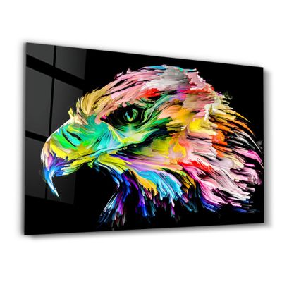 Autres décorations murales - Colorful Eagle | Glass Wall Art - ARTDESIGNA