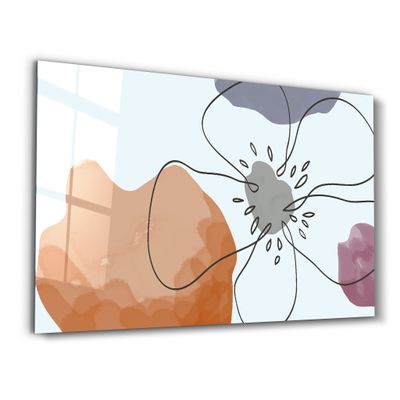 Other wall decoration - Abstract Shapes and Flower | Glass Wall Art - ARTDESIGNA