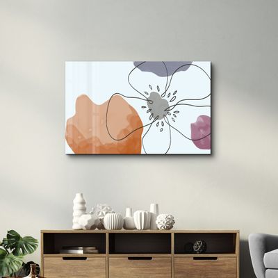 Other wall decoration - Abstract Shapes and Flower | Glass Wall Art - ARTDESIGNA