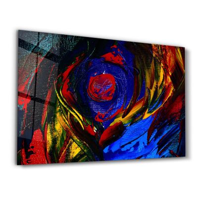 Other wall decoration - Abstract Colorful Shapes | Glass Wall Art - ARTDESIGNA