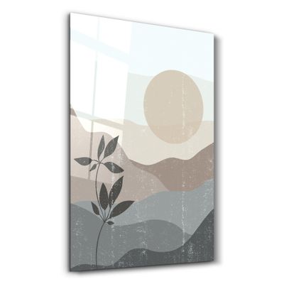 Other wall decoration - Abstract Flower and Sun | Glass Wall Art - ARTDESIGNA