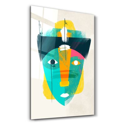 Autres décorations murales - Abstract Colorful Face V2 | Glass Wall Art - ARTDESIGNA