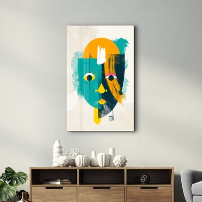 Other wall decoration - Abstract Colorful Face V3 | Glass Wall Art - ARTDESIGNA