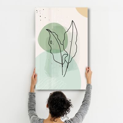 Other wall decoration - Abstract Shapes and Leaves V1 | Glass Wall Art - ARTDESIGNA