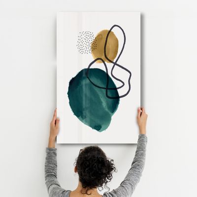 Autres décorations murales - Abstract Shapes V1 1 | Glass Wall Art - ARTDESIGNA