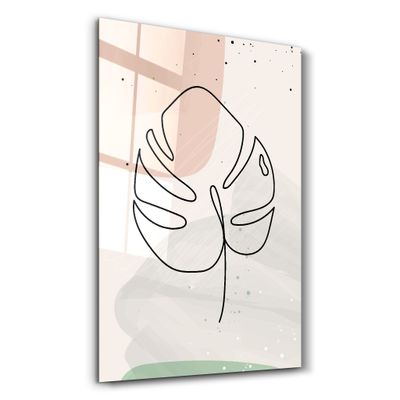 Autres décorations murales - Abstract Shapes and Leaves V2 | Glass Wall Art - ARTDESIGNA