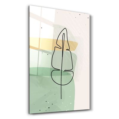 Other wall decoration - Abstract Shapes and Leaves V3 | Glass Wall Art - ARTDESIGNA