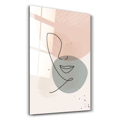 Autres décorations murales - Abstract Shapes and Face V1 | Glass Wall Art - ARTDESIGNA