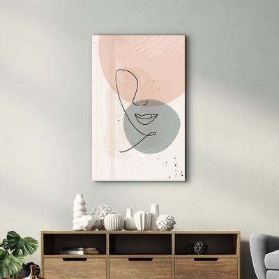 Autres décorations murales - Abstract Shapes and Face V1 | Glass Wall Art - ARTDESIGNA