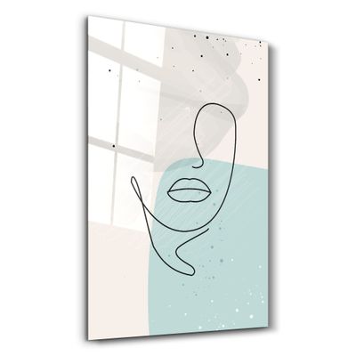 Autres décorations murales - Abstract Shapes and Face V2 | Glass Wall Art - ARTDESIGNA