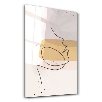 Other wall decoration - Abstract Shapes and Face V3 | Glass Wall Art - ARTDESIGNA