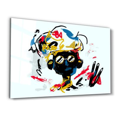 Other wall decoration - Abstract Colorful Kid | Glass Wall Art - ARTDESIGNA