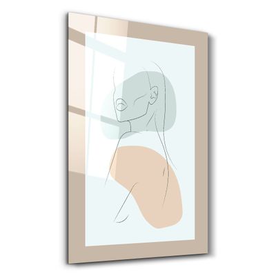 Other wall decoration - Shapes and Woman Portrait V1 | Glass Wall Art - ARTDESIGNA