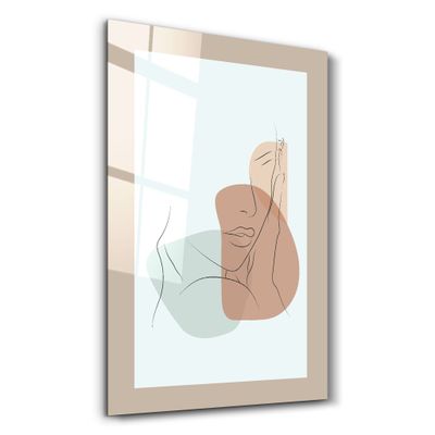 Other wall decoration - Shapes and Woman Portrait V2 | Glass Wall Art - ARTDESIGNA