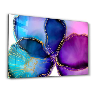 Autres décorations murales - Shapes and Golden Lines | Glass Wall Art - ARTDESIGNA