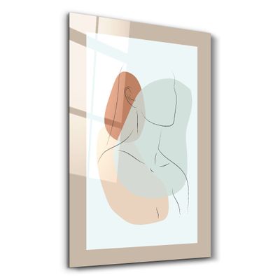 Autres décorations murales - Shapes and Woman Portrait V3 | Glass Wall Art - ARTDESIGNA