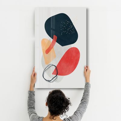 Autres décorations murales - Abstract Shapes V6 | Glass Wall Art - ARTDESIGNA