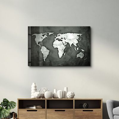Autres décorations murales - World Map 3 | Glass Wall Art - ARTDESIGNA