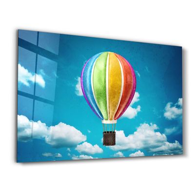 Other wall decoration - Rainbow Air Balloon | Glass Wall Art - ARTDESIGNA