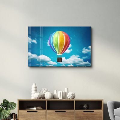 Other wall decoration - Rainbow Air Balloon | Glass Wall Art - ARTDESIGNA