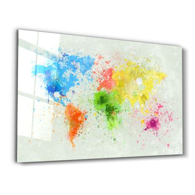 Other wall decoration - Rainbow World Map | Glass Wall Art - ARTDESIGNA