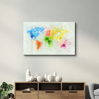Other wall decoration - Rainbow World Map | Glass Wall Art - ARTDESIGNA