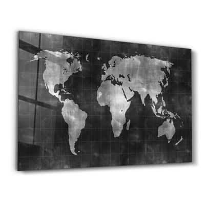 Autres décorations murales - Wold Map | Glass Wall Art - ARTDESIGNA