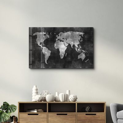 Autres décorations murales - Wold Map | Glass Wall Art - ARTDESIGNA