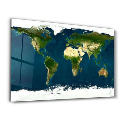 Other wall decoration - Satellite World Map | Glass Wall Art - ARTDESIGNA