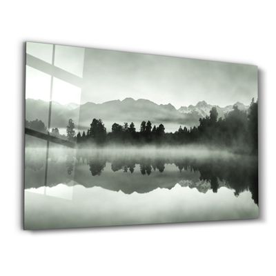 Other wall decoration - Foggy Lake | Glass Wall Art - ARTDESIGNA