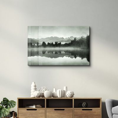 Other wall decoration - Foggy Lake | Glass Wall Art - ARTDESIGNA