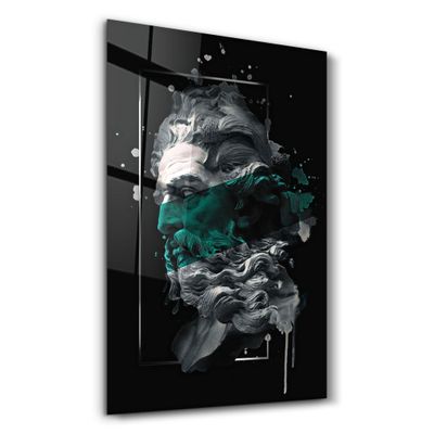Autres décorations murales - Abstract Green Poseidon | Glass Wall Art - ARTDESIGNA