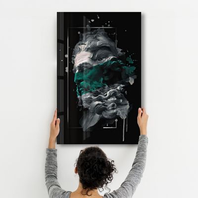 Autres décorations murales - Abstract Green Poseidon | Glass Wall Art - ARTDESIGNA