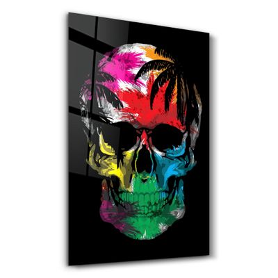 Autres décorations murales - The Palm Skull | Glass Wall Art - ARTDESIGNA