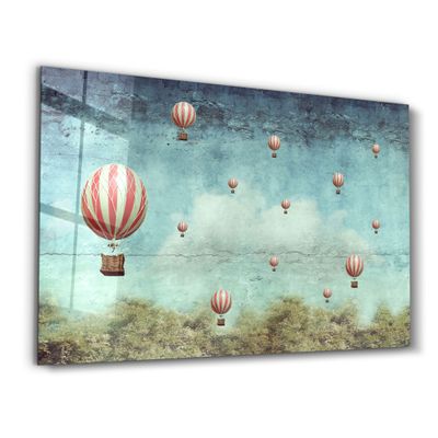Autres décorations murales - Abstract Air Balloons | Glass Wall Art - ARTDESIGNA