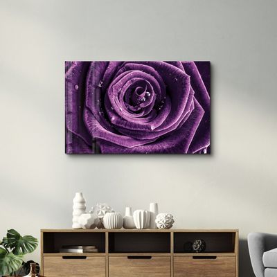Autres décorations murales - Purple Rose V2 | Glass Wall Art - ARTDESIGNA
