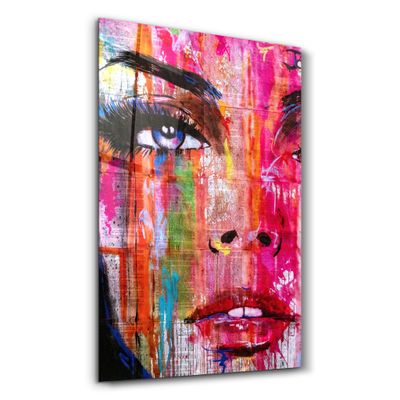 Other wall decoration - Colorful Woman Face | Glass Wall Art - ARTDESIGNA
