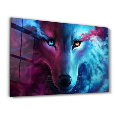 Autres décorations murales - Mystical Wolf | Glass Wall Art - ARTDESIGNA